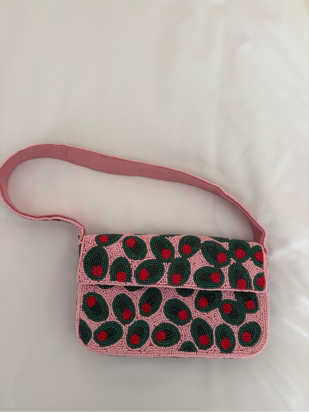 Maeve Pink Olive Beaded Purse - Never Worn